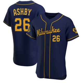 Authentic Men's Aaron Ashby Milwaukee Brewers Alternate Jersey - Navy