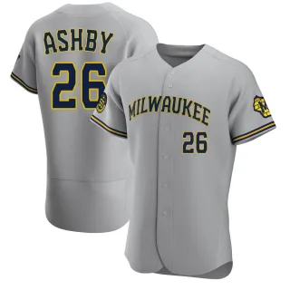 Authentic Men's Aaron Ashby Milwaukee Brewers Road Jersey - Gray