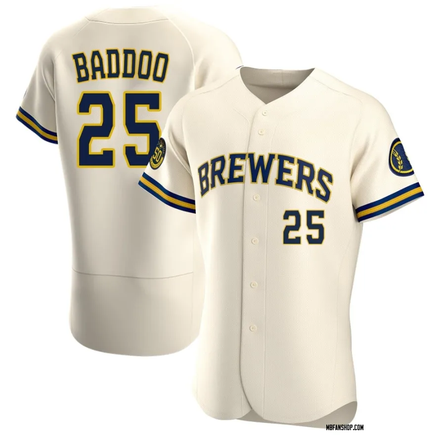 Authentic Men's Akil Baddoo Milwaukee Brewers Home Jersey - Cream