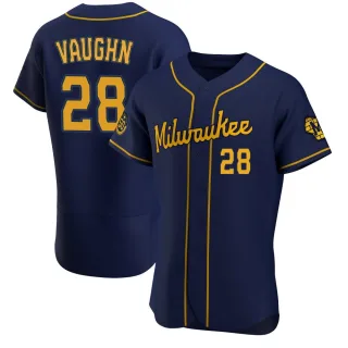 Authentic Men's Andrew Vaughn Milwaukee Brewers Alternate Jersey - Navy