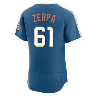 Authentic Men's Angel Zerpa Milwaukee Brewers Mineral 2026 City Connect Stadium Jersey - Blue