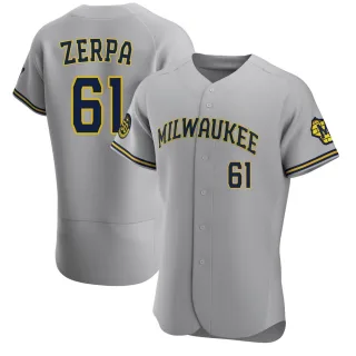 Authentic Men's Angel Zerpa Milwaukee Brewers Road Jersey - Gray