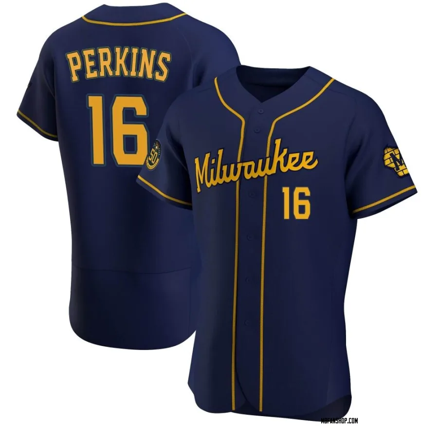 Authentic Men's Blake Perkins Milwaukee Brewers Alternate Jersey - Navy