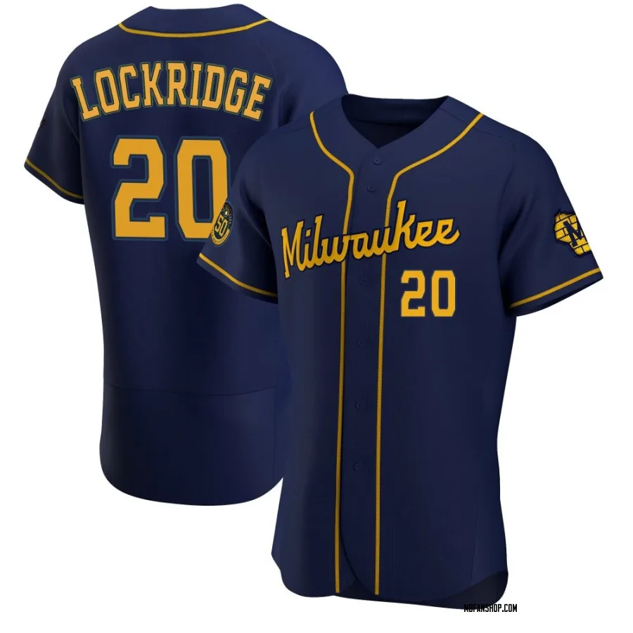 Authentic Men's Brandon Lockridge Milwaukee Brewers Alternate Jersey - Navy