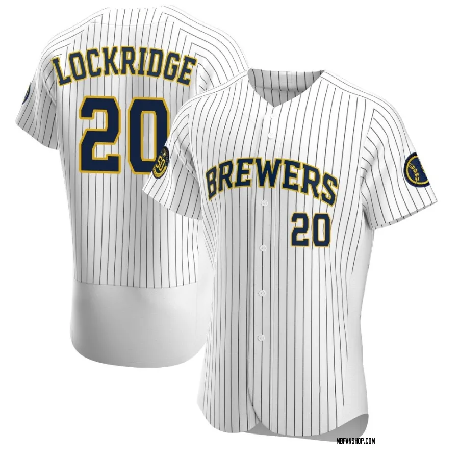 Authentic Men's Brandon Lockridge Milwaukee Brewers Alternate Jersey - White