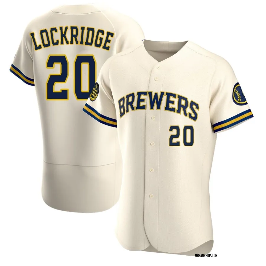 Authentic Men's Brandon Lockridge Milwaukee Brewers Home Jersey - Cream