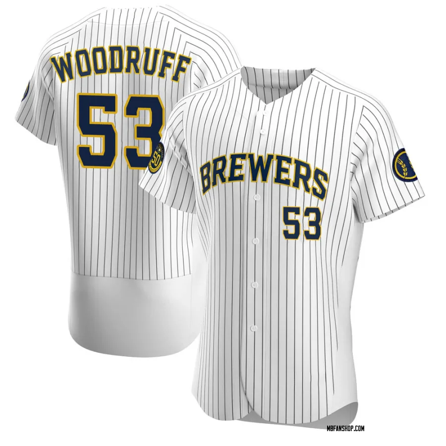 Authentic Men's Brandon Woodruff Milwaukee Brewers Alternate Jersey - White