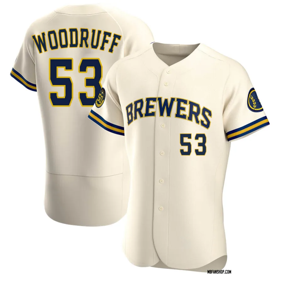 Authentic Men's Brandon Woodruff Milwaukee Brewers Home Jersey - Cream