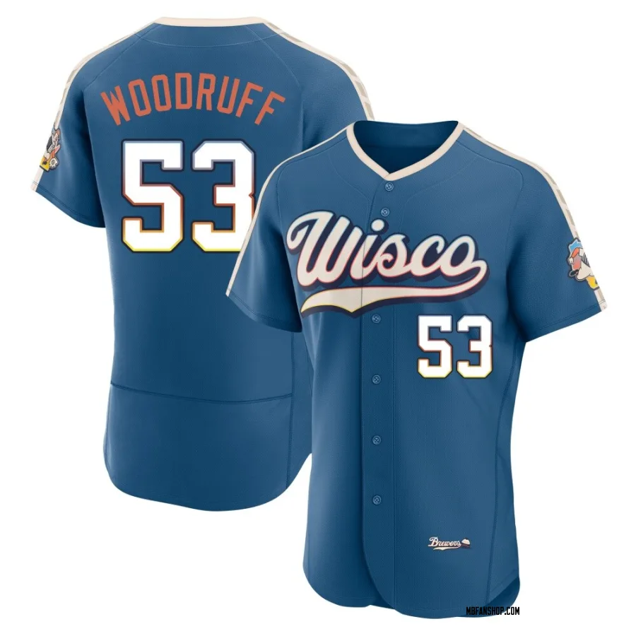 Authentic Men's Brandon Woodruff Milwaukee Brewers Mineral 2026 City Connect Stadium Jersey - Blue