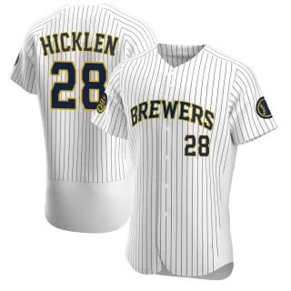 Authentic Men's Brewer Hicklen Milwaukee Brewers Alternate Jersey - White