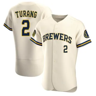 Authentic Men's Brice Turang Milwaukee Brewers Home Jersey - Cream