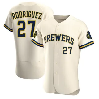 Authentic Men's Carlos Rodriguez Milwaukee Brewers Home Jersey - Cream