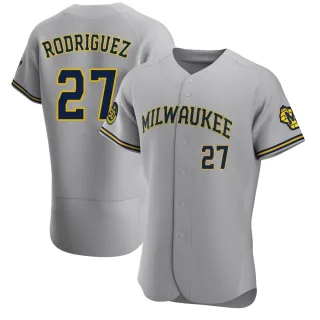 Authentic Men's Carlos Rodriguez Milwaukee Brewers Road Jersey - Gray