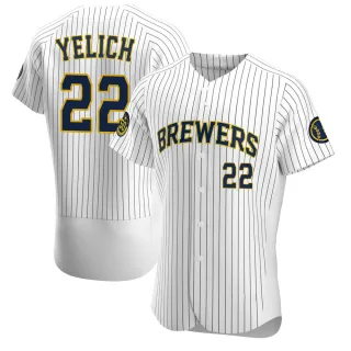Authentic Men's Christian Yelich Milwaukee Brewers Alternate Jersey - White