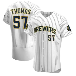 Authentic Men's Connor Thomas Milwaukee Brewers Alternate Jersey - White