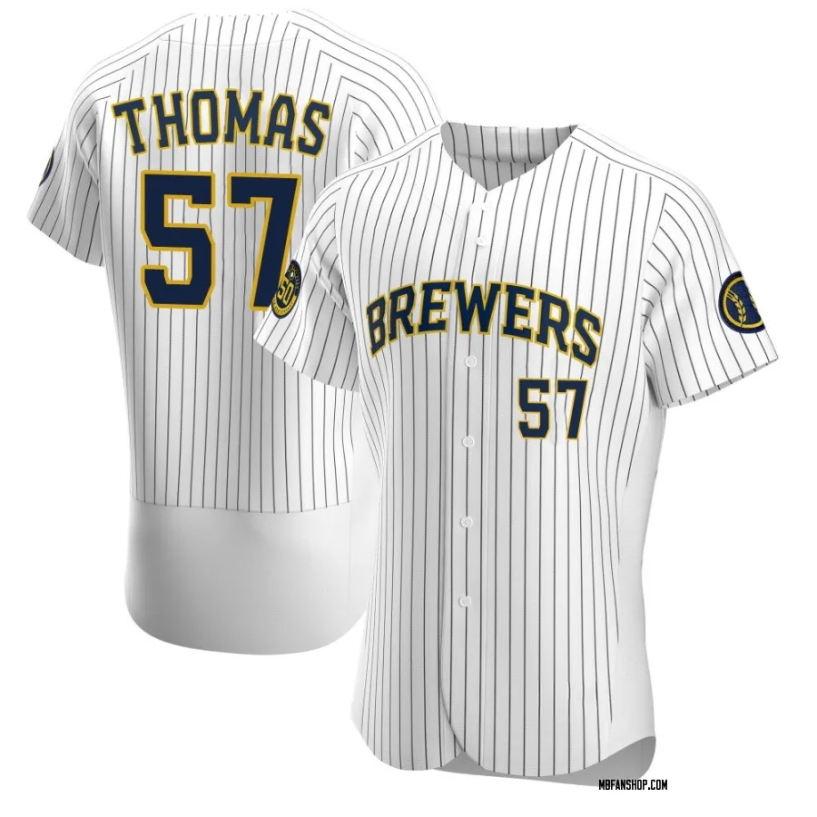 Authentic Men's Connor Thomas Milwaukee Brewers Alternate Jersey - White
