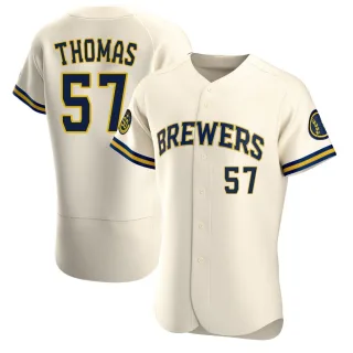 Authentic Men's Connor Thomas Milwaukee Brewers Home Jersey - Cream