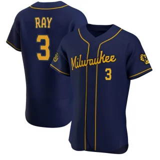 Authentic Men's Corey Ray Milwaukee Brewers Alternate Jersey - Navy