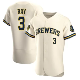 Authentic Men's Corey Ray Milwaukee Brewers Home Jersey - Cream