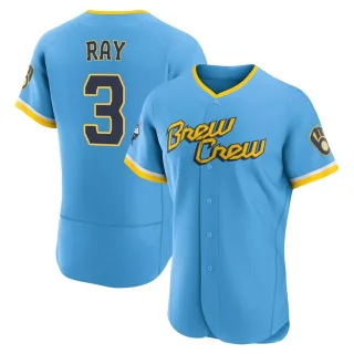 Authentic Men's Corey Ray Milwaukee Brewers Powder 2022 City Connect Jersey - Blue