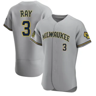 Authentic Men's Corey Ray Milwaukee Brewers Road Jersey - Gray