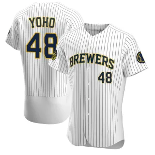 Authentic Men's Craig Yoho Milwaukee Brewers Alternate Jersey - White