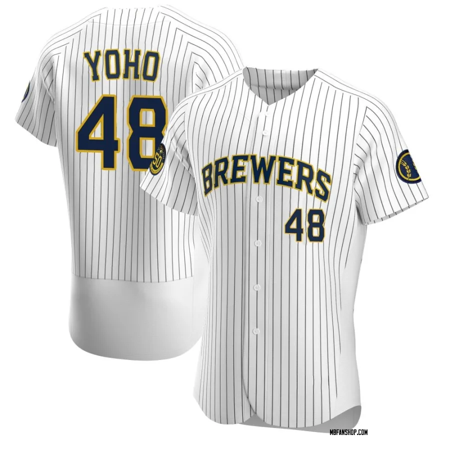 Authentic Men's Craig Yoho Milwaukee Brewers Alternate Jersey - White