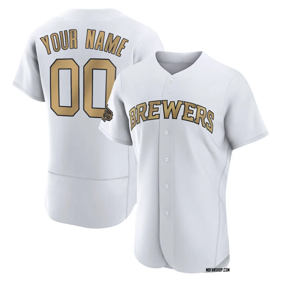 Authentic Men's Custom Milwaukee Brewers 2022 All-Star Game Jersey - White