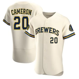 Authentic Men's Daz Cameron Milwaukee Brewers Home Jersey - Cream