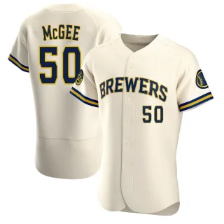 Authentic Men's Easton McGee Milwaukee Brewers Home Jersey - Cream