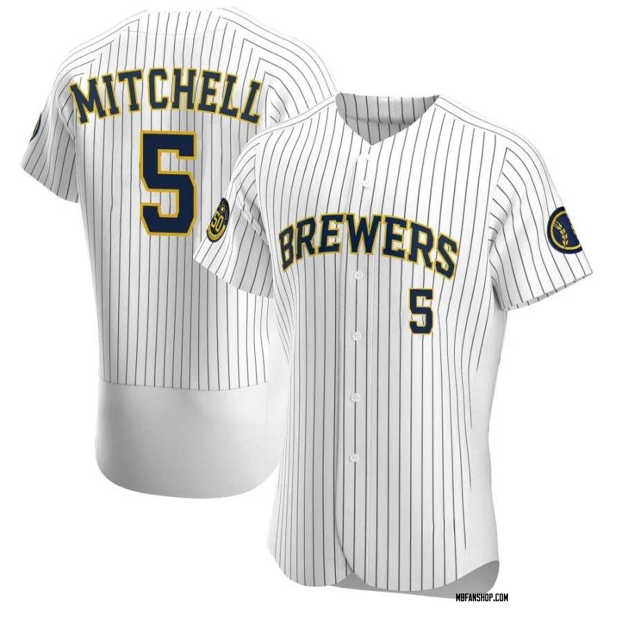 Authentic Men's Garrett Mitchell Milwaukee Brewers Alternate Jersey - White