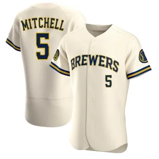 Authentic Men's Garrett Mitchell Milwaukee Brewers Home Jersey - Cream