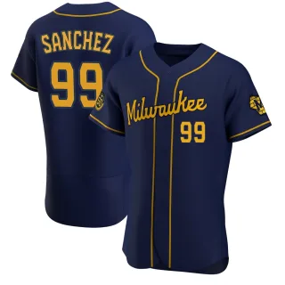 Authentic Men's Gary Sanchez Milwaukee Brewers Alternate Jersey - Navy