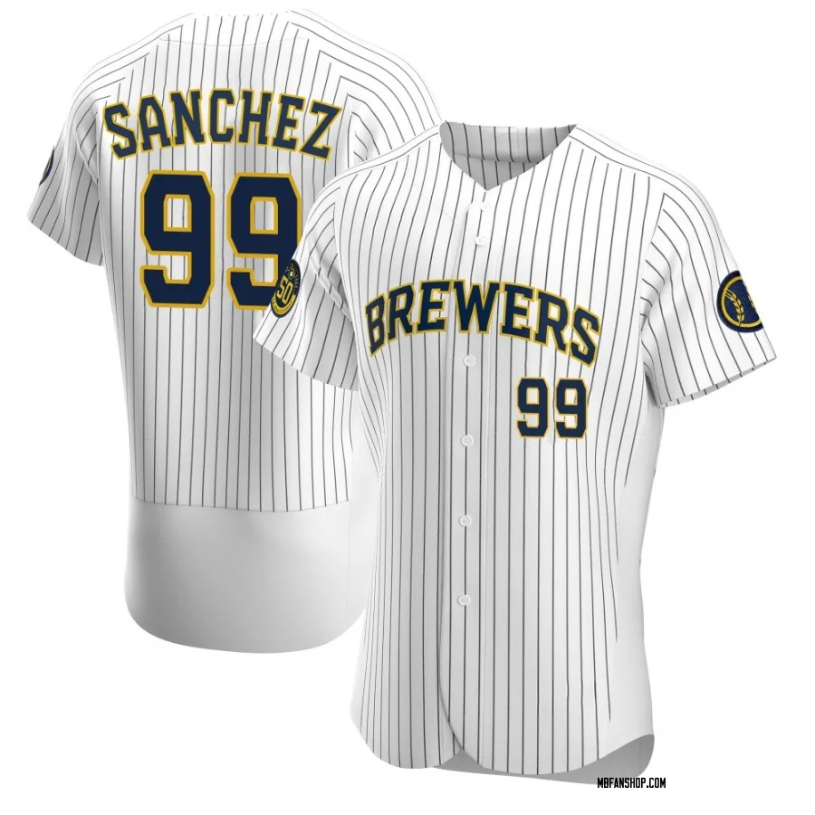 Authentic Men's Gary Sanchez Milwaukee Brewers Alternate Jersey - White