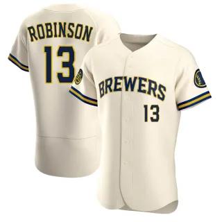 Authentic Men's Glenn Robinson Milwaukee Brewers Home Jersey - Cream
