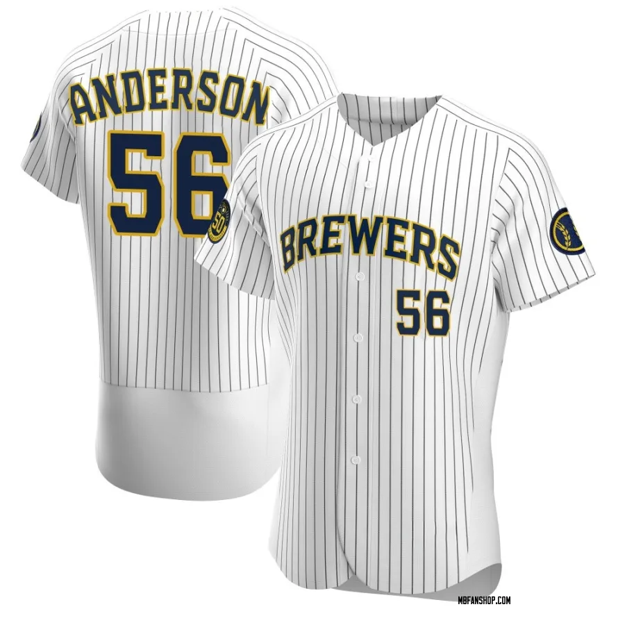 Authentic Men's Grant Anderson Milwaukee Brewers Alternate Jersey - White