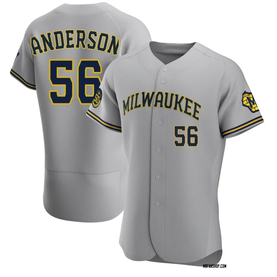 Authentic Men's Grant Anderson Milwaukee Brewers Road Jersey - Gray