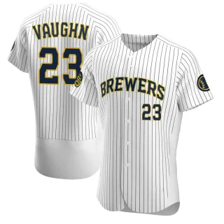 Authentic Men's Greg Vaughn Milwaukee Brewers Alternate Jersey - White