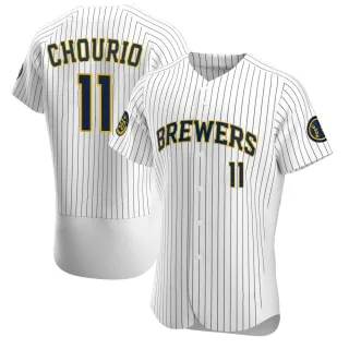 Authentic Men's Jackson Chourio Milwaukee Brewers Alternate Jersey - White