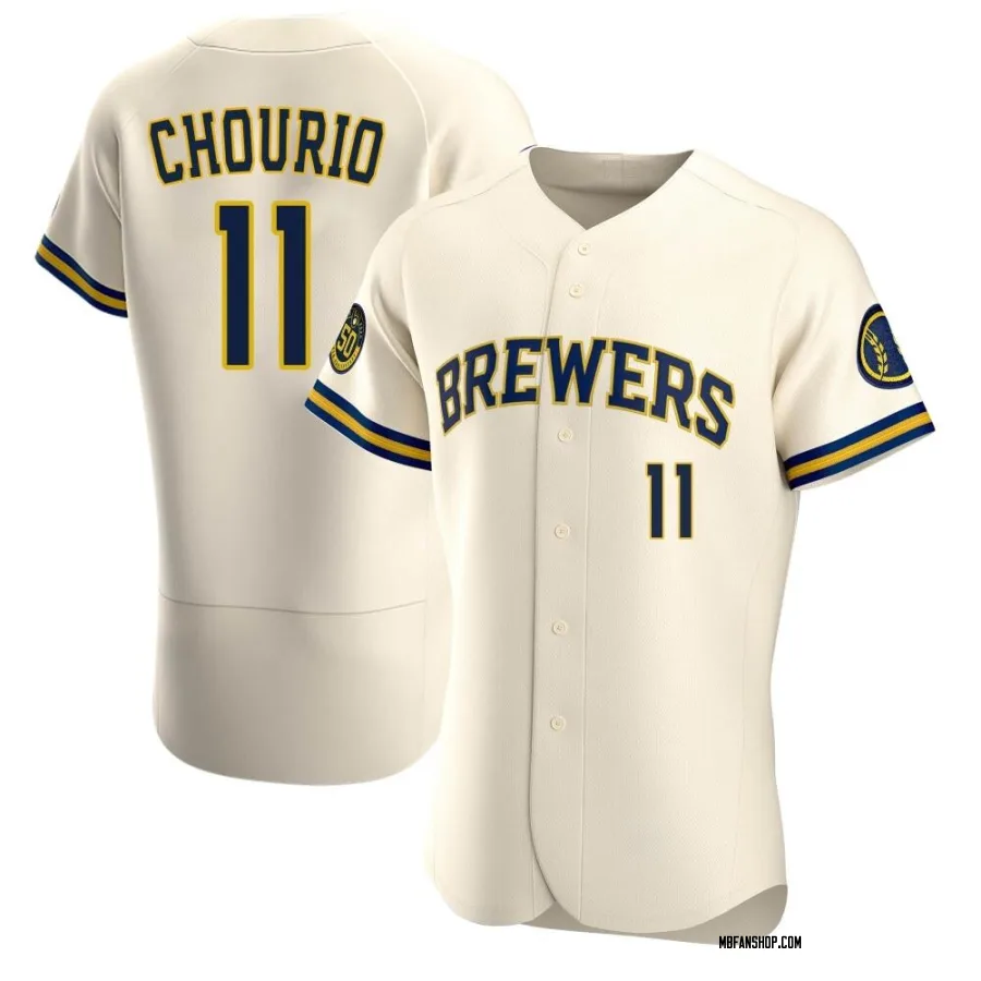 Authentic Men's Jackson Chourio Milwaukee Brewers Home Jersey - Cream