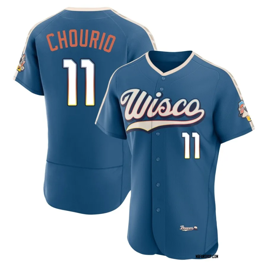 Authentic Men's Jackson Chourio Milwaukee Brewers Mineral 2026 City Connect Stadium Jersey - Blue