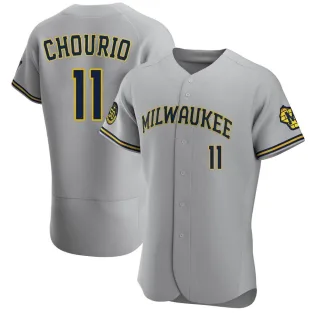 Authentic Men's Jackson Chourio Milwaukee Brewers Road Jersey - Gray