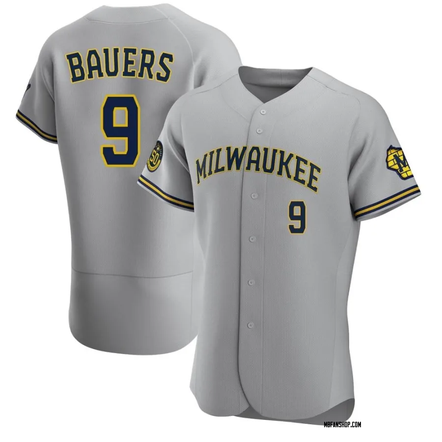 Authentic Men's Jake Bauers Milwaukee Brewers Road Jersey - Gray