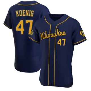 Authentic Men's Jared Koenig Milwaukee Brewers Alternate Jersey - Navy