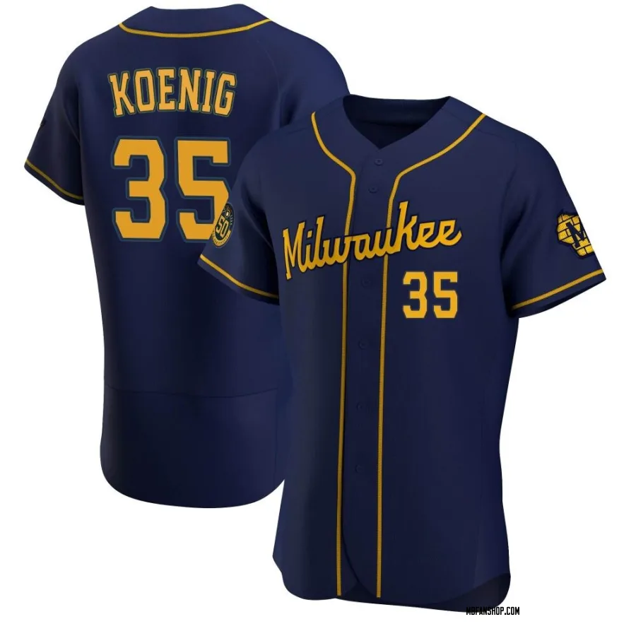 Authentic Men's Jared Koenig Milwaukee Brewers Alternate Jersey - Navy