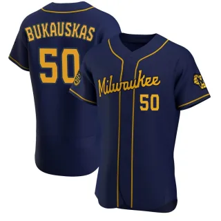 Authentic Men's J.B. Bukauskas Milwaukee Brewers Alternate Jersey - Navy