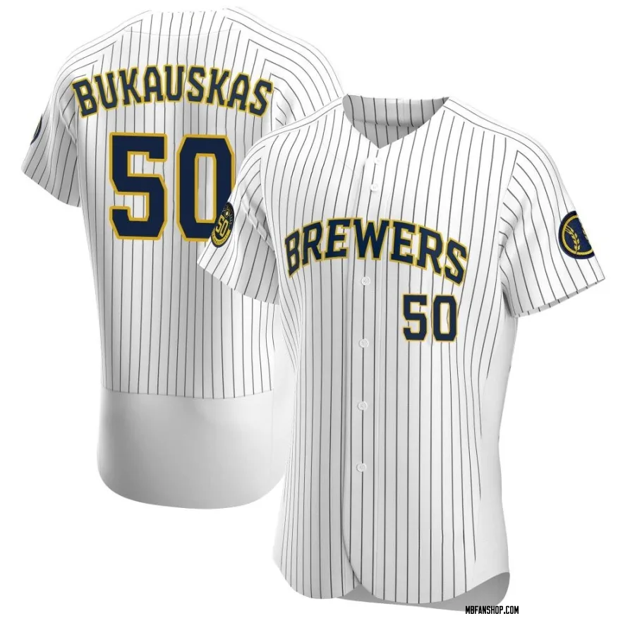 Authentic Men's J.B. Bukauskas Milwaukee Brewers Alternate Jersey - White