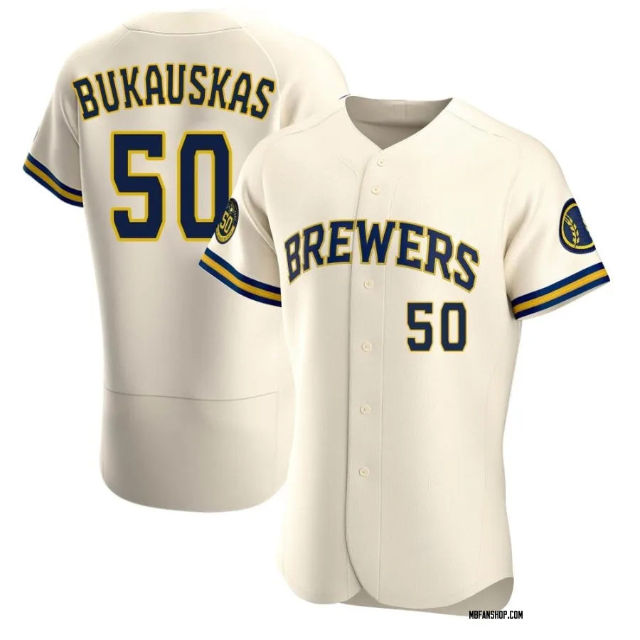 Authentic Men's J.B. Bukauskas Milwaukee Brewers Home Jersey - Cream