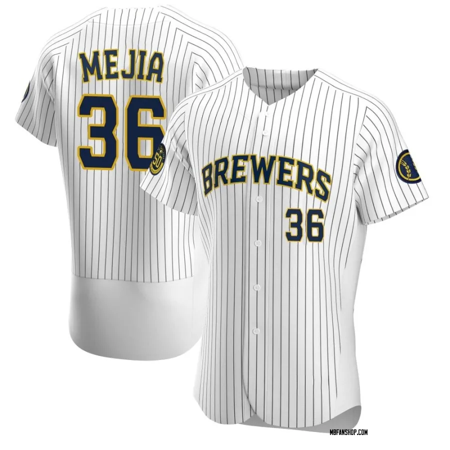 Authentic Men's J.C. Mejia Milwaukee Brewers Alternate Jersey - White