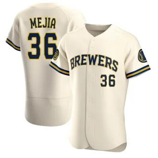 Authentic Men's J.C. Mejia Milwaukee Brewers Home Jersey - Cream